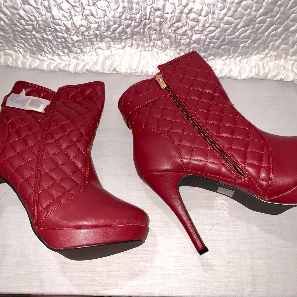 NIB Ashley Stewart Red Heeled Boots